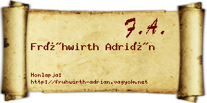 Frühwirth Adrián névjegykártya